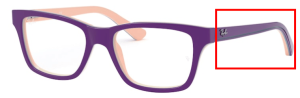 Patillas originales Ray-Ban RB1536, color 3818 · Violeta sobre rosa/azul