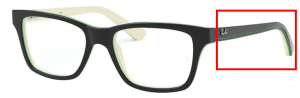 Patillas originales Ray-Ban RB1536, color 3820 · Negro sobre blanco/verde