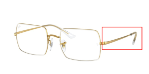 Patillas originales Ray-Ban RB1969V Vista, color 3104 · Blanco sobre legend oro