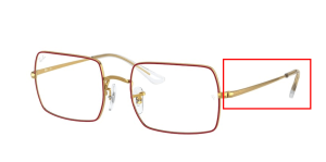 Patillas originales Ray-Ban RB1969V Vista, color 3106 · Rojo sobre legend oro