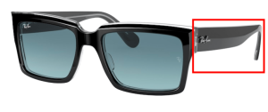 Patillas originales Ray-Ban RB2191 Inverness, color 1294 · Negro sobre transparente