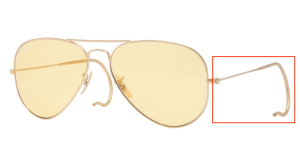 Patillas originales Ray-Ban RB3025M, color 001 · Oro