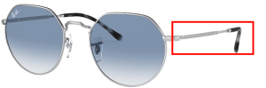 Patillas originales Ray-Ban RB3565 Jack, color 003 · Plata