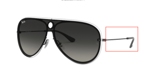 Patillas originales Ray-Ban RB3605, color 9095 · Negro/blanco