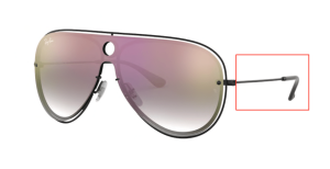 Patillas originales Ray-Ban RB3605, color 186 · Negro/negro mate