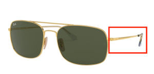 Patillas originales Ray-Ban RB3611, color 001 · Oro