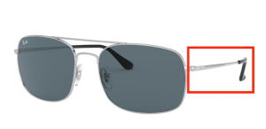 Patillas originales Ray-Ban RB3611, color 003 · Plata