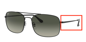 Patillas originales Ray-Ban RB3611, color 006 · Negro mate