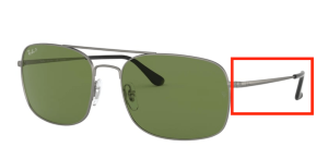 Patillas originales Ray-Ban RB3611, color 029 · Mate gunmetal
