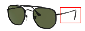 Patillas originales Ray-Ban RB3648M The Marshal II, color 002 · Negro