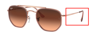 Patillas originales Ray-Ban RB3648M The Marshal II, color 9069 · Cobre
