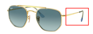 Patillas originales Ray-Ban RB3648M The Marshal II, color 9123 · Arista