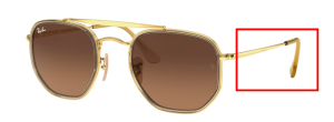 Patillas originales Ray-Ban RB3648M The Marshal II, color 9124 · Arista