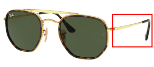 Patillas originales Ray-Ban RB3648M The Marshal II, color 001 · Arista