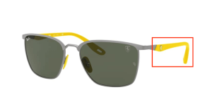 Patillas originales Ray-Ban RB3673M Ferrari, color F063 · Mate gunmetal sobre gunmetal