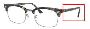 Patillas originales Ray-Ban RB3916V Clubmaster Square, color 8117 · Gris habana