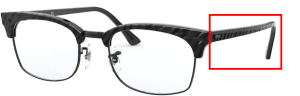 Patillas originales Ray-Ban RB3916V Clubmaster Square, color 8049 · Wrinkled negro sobre negro