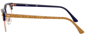 Patillas originales Ray-Ban RB3946V Clubmaster Oval, color 8051 · Wrinkled beige sobre azul