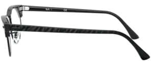 Patillas originales Ray-Ban RB3946V Clubmaster Oval, color 8049 · Wrinkled negro sobre negro
