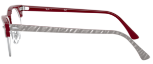 Patillas originales Ray-Ban RB3946V Clubmaster Oval, color 8050 · Wrinkled beige sobre bordeaux