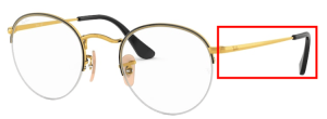 Patillas originales Ray-Ban RB3947V Round Gaze, color 2946 · Negro sobre arista