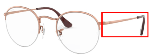 Patillas originales Ray-Ban RB3947V Round Gaze, color 2943 · Cobre