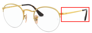 Patillas originales Ray-Ban RB3947V Round Gaze, color 2500 · Arista