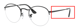 Patillas originales Ray-Ban RB3947V Round Gaze, color 2503 · Negro mate