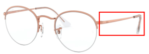 Patillas originales Ray-Ban RB3947V Round Gaze, color 3094 · Rosa oro
