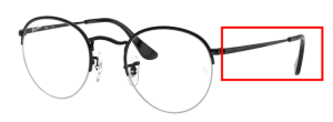 Patillas originales Ray-Ban RB3947V Round Gaze, color 2509 · Negro