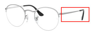 Patillas originales Ray-Ban RB3947V Round Gaze, color 2538 · Plata mate