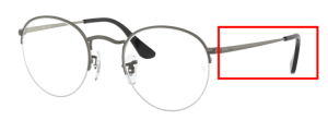 Patillas originales Ray-Ban RB3947V Round Gaze, color 2620 · Mate gun metal