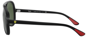 Patillas originales Ray-Ban RB4125M, color F601 · Ferrari negro brillo