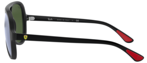 Patillas originales Ray-Ban RB4125M, color F602 · Ferrari negro mate