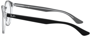 Patillas originales Ray-Ban RB5376, color 2034 · Superior negro sobre transparente