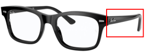 Patillas originales Ray-Ban RB5383, color 2000 · Negro brillo