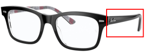 Patillas originales Ray-Ban RB5383, color 8089 · Negro sobre chevron gris/burgundy