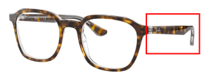 Patillas originales Ray-Ban RB5390, color 5082 · Superior habana sobre transparente