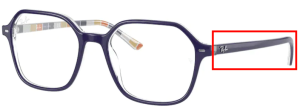 Patillas originales Ray-Ban RB5394 John, color 8091 · Azul sobre stripes naranja/azul