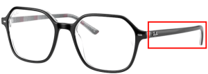 Patillas originales Ray-Ban RB5394 John, color 8089 · Negro sobre chevron gris/burgundy