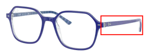 Patillas originales Ray-Ban RB5394 John, color 8090 · Azul sobre vichy azul/blanco
