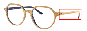 Patillas originales Ray-Ban RB5395 Thalia, color 8051 · Wrinkled beige sobre azul