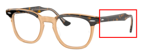 Patillas originales Ray-Ban RB5398 Hawkeye, color 8109 · Habana sobre transparente marrón