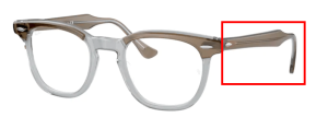 Patillas originales Ray-Ban RB5398 Hawkeye, color 8112 · Marrón sobre trasparent gris