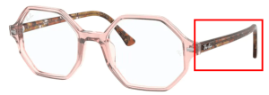Patillas originales Ray-Ban RB5472 Britt, color 8080 · Transparente marrón claro