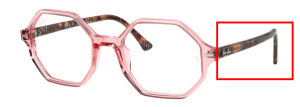 Patillas originales Ray-Ban RB5472 Britt, color 8081 · Transparente rosa