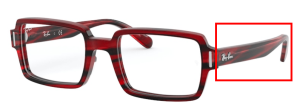 Patillas originales Ray-Ban RB5473 Benji, color 8054 · Rayado rojo