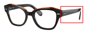 Patillas originales Ray-Ban RB5486, color 8096 · Negro sobre transparente marrón