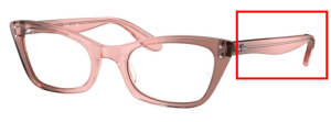 Patillas originales Ray-Ban RB5499 Lady Burbank, color 8148 · Transparente rosa