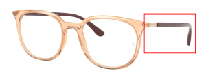 Patillas originales Ray-Ban RB7190, color 5940 · Transparente marrón claro